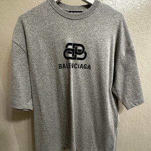 Balenciaga - Oversized BB Logo T-shirt in Grey